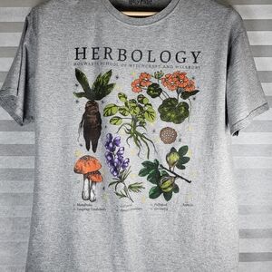 Warner Bros. Gray Herbology Graphic Tee with Orange, Green, Purple and Black